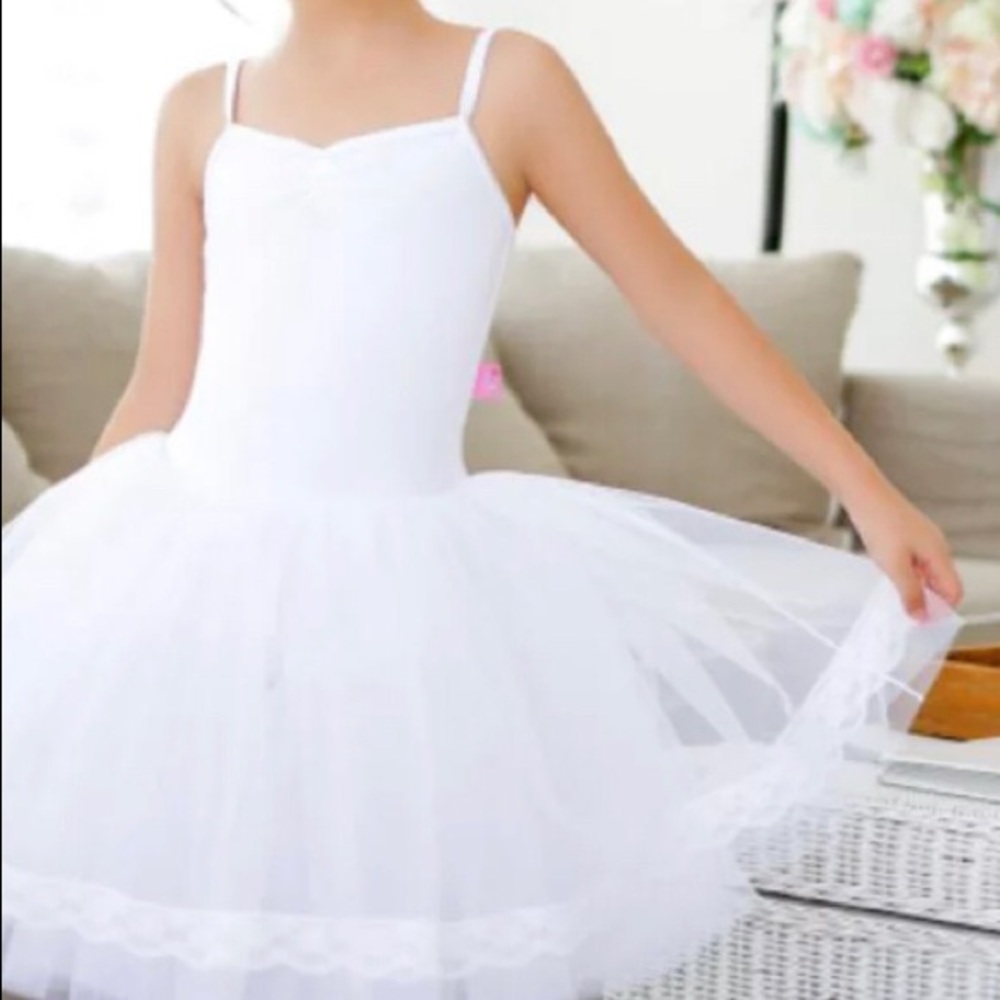 Girls White Tulle Ballet Tutu Size 10 NWT